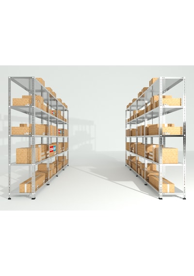 Raf Burada  4 Katlı Galvaniz Çelik Raf H:175 cm-- Depo, Arşiv, Kiler, Dosya, Market Rafı-43x75 cm-0.70 mm