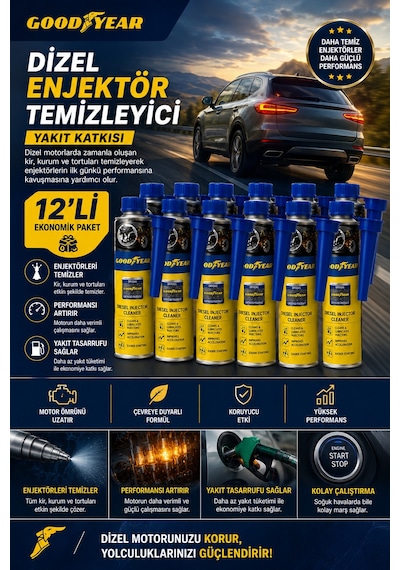 Goodyear Goodyear 12'li Dizel Enjektör Temizleyici Yakıt Katkısı 300 Ml