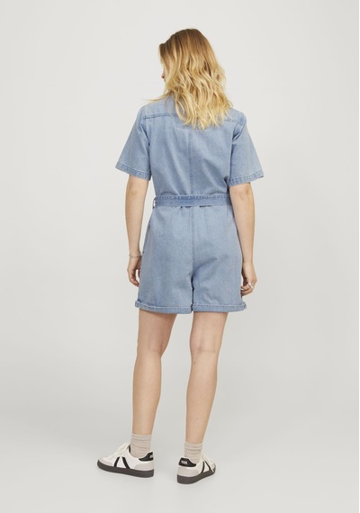 Jack & Jones Kadın Belden Bağlamalı Denim Tulum - Isla 12254008 Light Blue Denim Açık Mavi Jack & Jones Kadın Belden Bağlamalı Denim Tulum - Isla 12254008 Light Blue Denim Açık Mavi