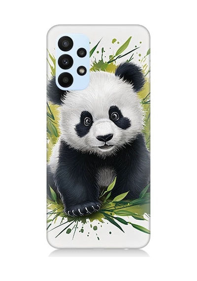 Samsung Galaxy A53 Uyumlu Sevimli Panda Desenli Silikon Kılıf