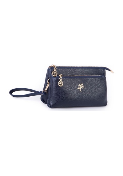 Nas Bag Kadın Çapraz Ve Clutch Çanta Bilek Ve Çapraz Askılı 24x15 Cm Lacivert Victoria Laci