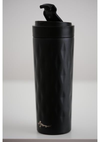 Png-1167 500ml Flip Kapak Desenli Çelik Mug 6 Saat Sıcak 12 Saat Soğuk Sızdırmaz & Bpa Free Siyah