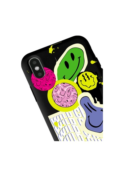 Apple Uyumlu iPhone X - Xs Uyumlu You Can Sad Smile Tasarımlı Siyah Lansman Telefon Kılıfı