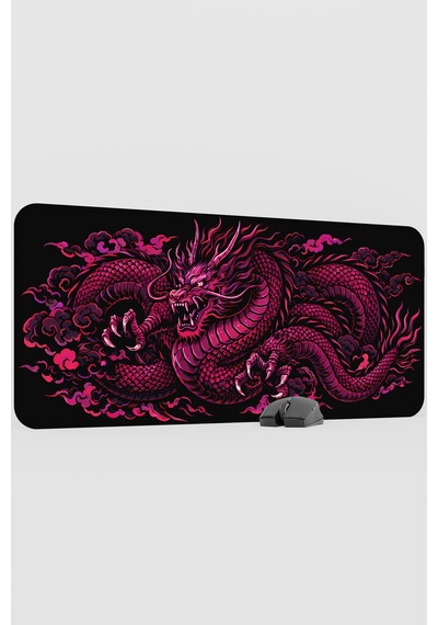 Ejderha Pembe V4 90x40 Xxl Gaming Kauçuk Kaymaz Taban Mouse Pad Fare Altlığı