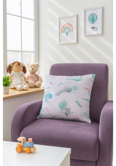 Duck Unicorn Kırlent Kılıfı Pembe 40x40 Pembe