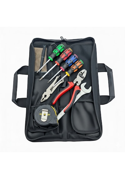 Portatif Tamir Alet Takım & Avadanlık Çantası 11 Cepli Pratik Tool Bag Organizer Siyah