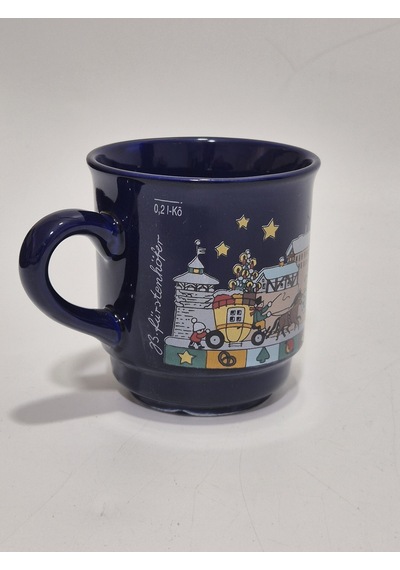 Vintage Nürnberg Christkindlesmarkt Tasarımlı Porselen Kupa 9cm 004 Çok Renkli