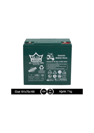 Ortec 12v 24ah Elektrikli Motosiklet Aküsü