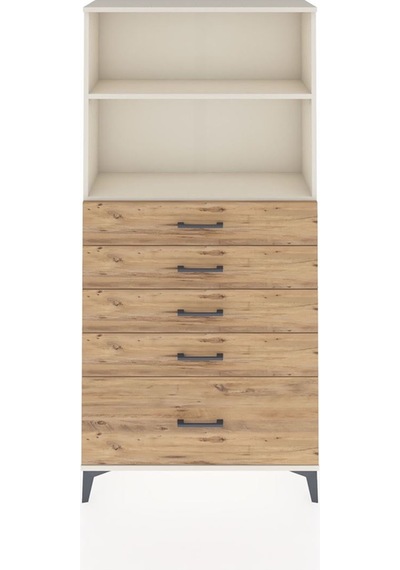 Arges Dolap 2 Raflı 5 Çekmeceli 88x30x182 Aytaşı-çam Aytaşı