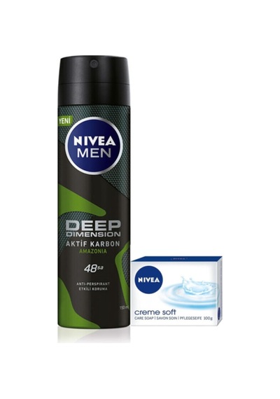 Deodorant Deep Dimension Amazonia 150 Ml+ Creme Soft Sabun 100 Gr Set