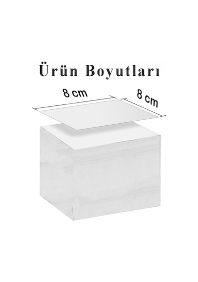 Masaüstü Küp Blok Not Kağıdı 6 Paket 8x8 Cm Beyaz Küp Not Kağıdı Kare Kağıt Beyaz Boş Kağıt 400