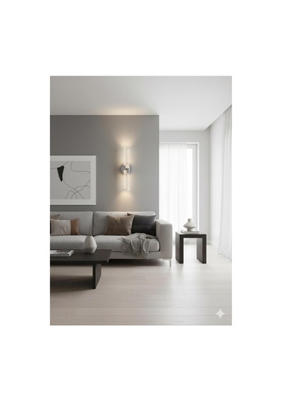Bubbleflux Dubble Large 51 Cm Modern Tasarım Led Aplik - Duvar Lambası - Gümüş - Elektrikli - Günışığı Gümüş Elektrikli