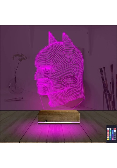 Luvivia Batman Çizgi Karakter 3d Lamba - Masa Gece Lambası Şeffaf