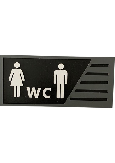 İnsan Figürlü Ahşap Wc 2'li Otel, Lokanta Vb. Lavaboları İçin Wc Yazısı