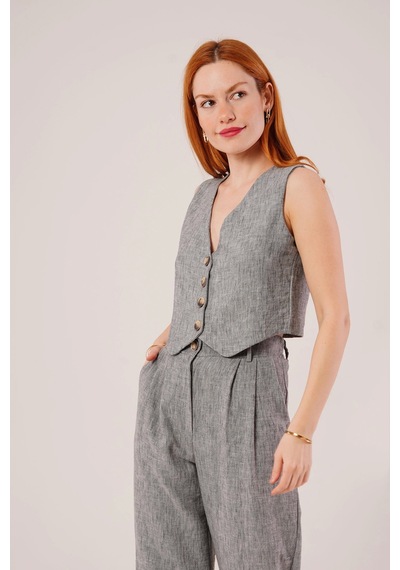 Defymoda Kırçıllı Desen Antrasit Takım Antrasit