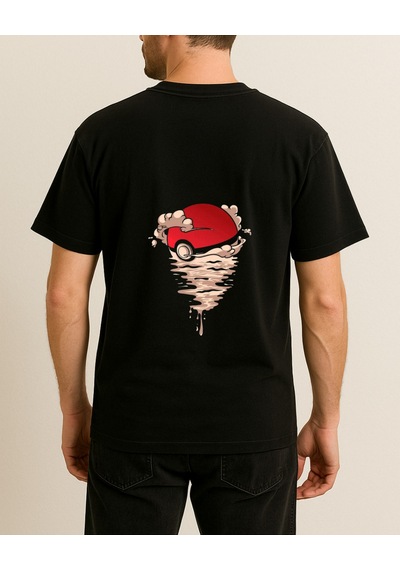 Pikachu Baskılı Tasarımlı T-shirt Siyah