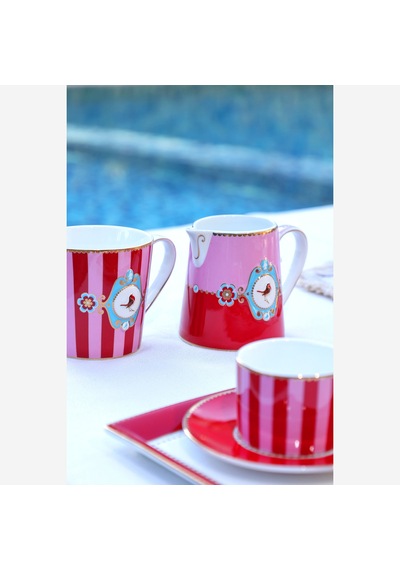 Kırmızı Pembe Porselen Kupa 150 Ml