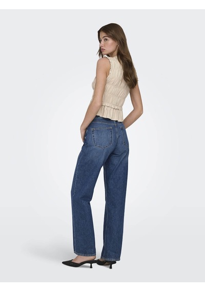Only Onlgoa S/s Lınen Bl Frıll Top Cc Pnt Bej Kadın T-shirt 15363693