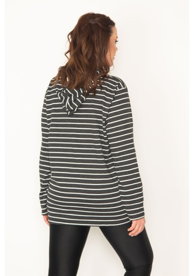 Şans Kadın Siyah İçi Şardonlu Kumaş Kapşonlu Sweatshirt 65n32459-siyah Siyah