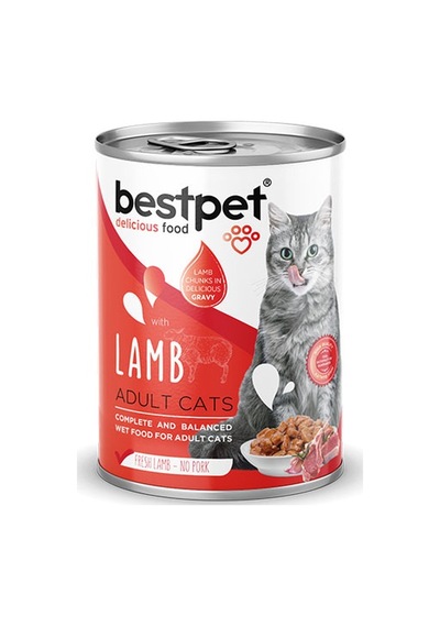 Bestpet Parça Etli Kuzu Etli Yetişkin Kedi Konservesi 6 Adet 400 Gr 243-20016.02