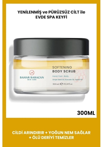 Bahar Babacan Jojoba Yağı Özlü ve Mineral Tuzlu Yumuşatıcı Etkili El Ayak ve Vücut Peeling 300 ML