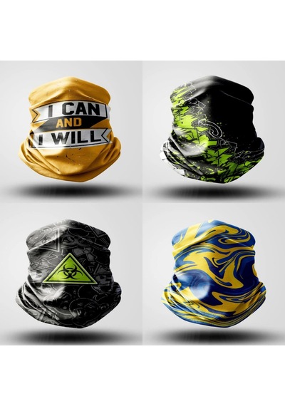 Ulaş Motor Bandana Buff Deltamoto Sarı-siyah-beyaz