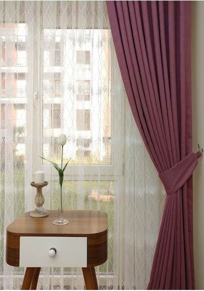 Evdepo Home Gül Kurusu Fon Perde Tek Kanat  (540058763) Gülkurusu