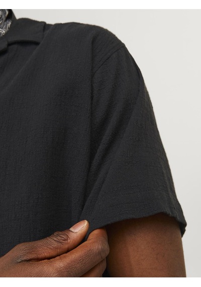 Jack & Jones Erkek Düz Renk Dügme Kapamali Gömlek - Luke - 12255781 Black