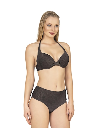 Endeep Kadın Balenli Destekli Yüksek Bel Bikini Takımı Siyah