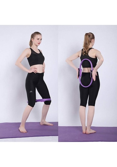 Büro Ev Ofis Spor Egzersizi İçin Esnek Pilates Çemberi Gri