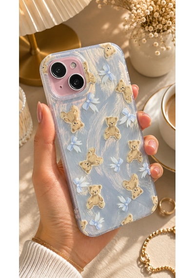 Apple iPhone 15 Plus / 14 Plus Uyumlu - Aurora Parlak Tüy Desenli Gümüş Koruyucu Silikon Telefon Kılıfı Turuncu