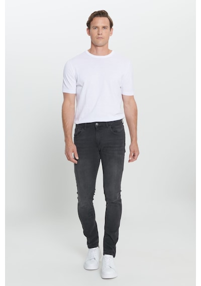 AC&Co / Altınyıldız Classics Ekstra Slim Fit Riss Pamuklu Esnek Denim Jean Erkek Kot Pantolon Antrasit