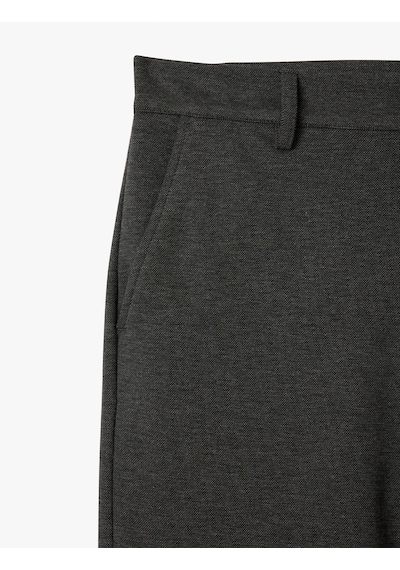 Koton Viskon Karışımlı Chino Cep Detaylı Tapered Fit Pantolon Antrasit 5sam40017hk Antrasit
