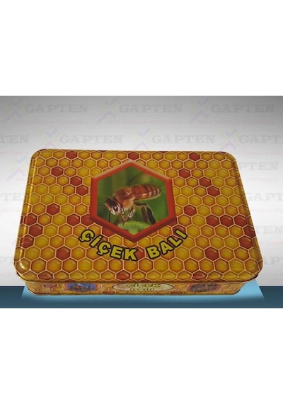 1 Kg Kare Desenli Bal Tenekesi 10 Adet Çok Renkli