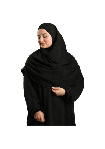 Hürrem Bone 2 Parça Namaz Elbisesi Dokuma Kendinden Desenli 2502 01 Siyah