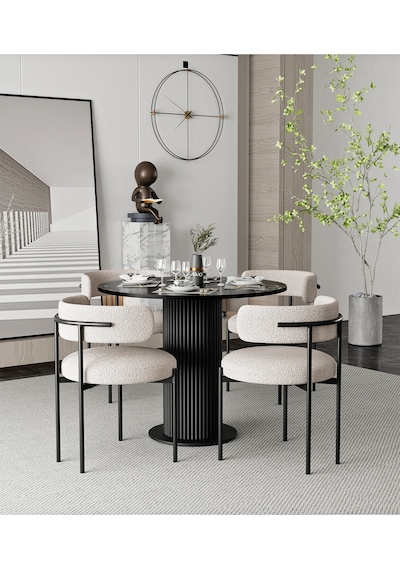 Avvio Rio 90x90 Lake Mdf Ptt Ayak Yuvarlak Mutfak Masası Takımı Yemek Masası Takımı Siyah Mermer Avvio Rio 90x90 Lake Mdf Ptt Ayak Yuvarlak Mutfak Masası Takımı Yemek Masası Takımı Siyah Mermer