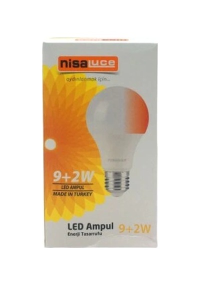 Nisaluce Eamp-074/bk 9+2w E27 Beyaz-kırmızı Led Ampul 5047 Açık Altın