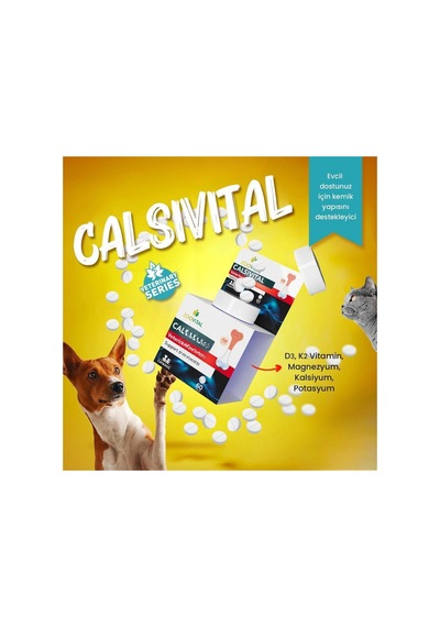 Calsivital Kedi Ve Köpekler İçin Destekleyici Lezzetli 60 Tablet