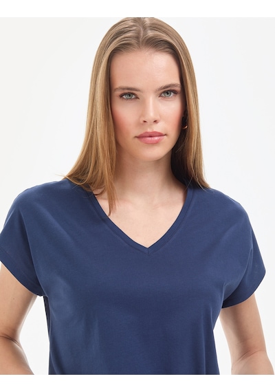 Pierre Cardin Kadın Lacivert Tişört Basic 50325454-vr033