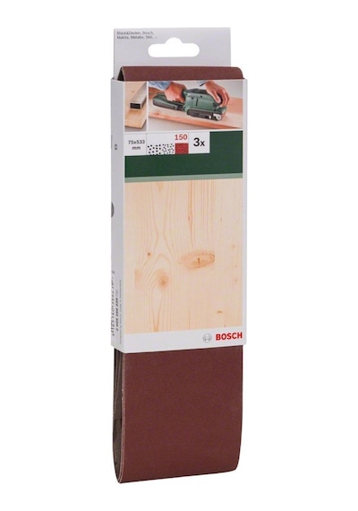 Bosch Tank Zımpara Kağıdı 3'Lü, 75X533Mm 150 Kum 2609256220