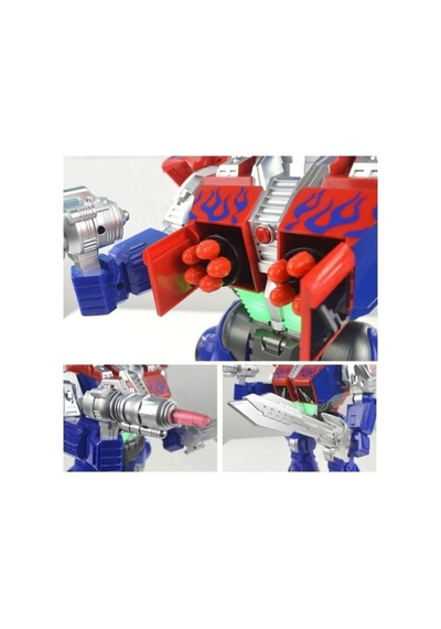 Uzaktan Kumandalı Dev Boy Optimus Prime Bumble Bee Transformer Mermi Ve Disk Atan Oyuncak Robot Lacivert