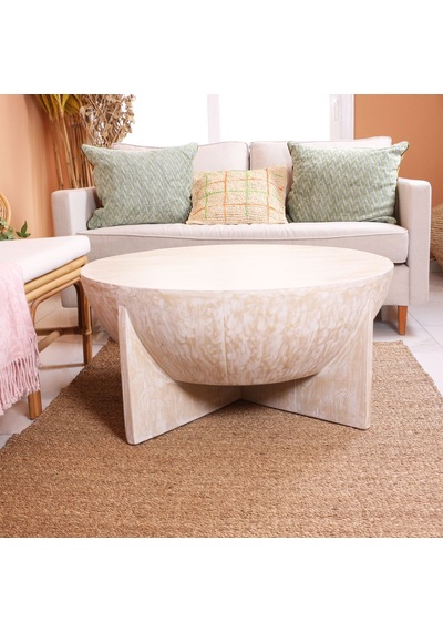 Etsuko El Yapımı Teak Wood Coffee Table Sehpa 90x42 Cm Beyaz Etsuko El Yapımı Teak Wood Coffee Table Sehpa 90x42 Cm Beyaz