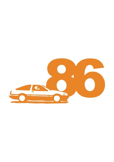 86 Jdm Araba Sticker 17x17 Cm Turuncu