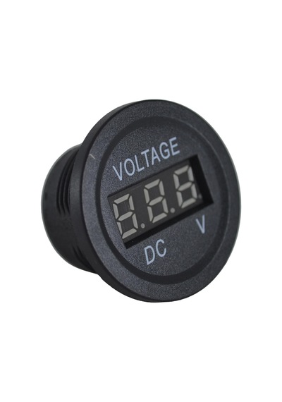 12v 24v Dc Voltmetre Yuvarlak Düz Kırmızı Rakam