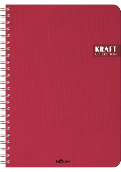 Kraft Ofis Defter Spiralli Kareli Kırmızı