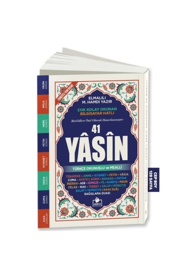 41 Yasin Bilgisayar Hatlı Tükçe Okunuşlu Ve Mealli Cep Boy - Mydr-757620