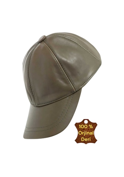 Unisex %100 Deri Arkadan Ayarlanabilir Baseball Kep Şapka Zeytin Haki