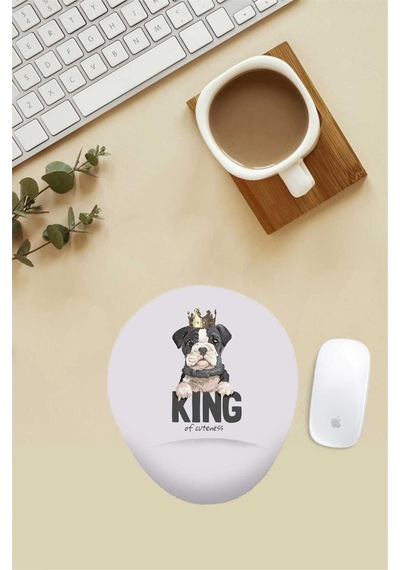 Kral Köpek Desenli Bilek Destekli Mouse Pad Mousepad