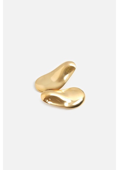 Oval Parlak Küpe Gold