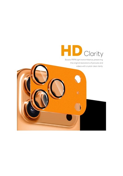 İphone 17 Pro Max Uyumlu Kamera Koruyucu Lens Metal Temperli Cam Kamera Çevresi Tam Koruma